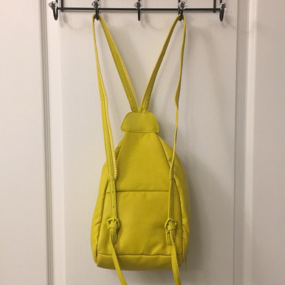 Steve Madden Yellow Puffy Leather Sling Backpack - Picture 16 of 17